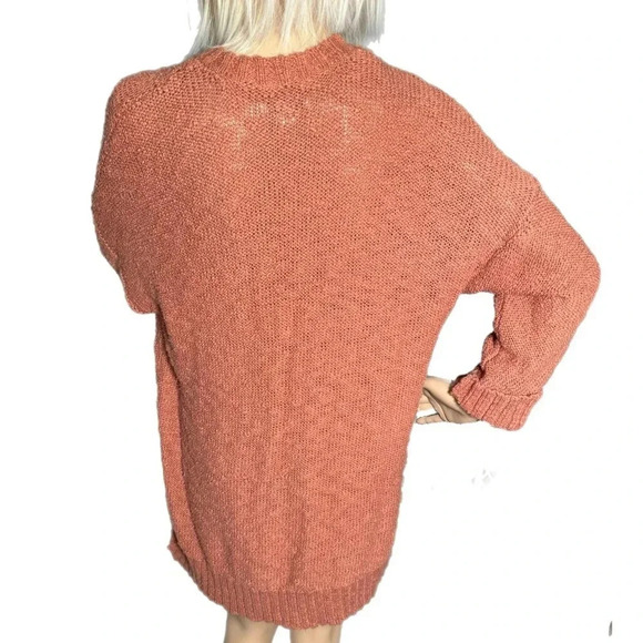 American Eagle Autumn Burnt Orange Knit Cardigan Sweater Boho Duster Small - Picture 4 of 10